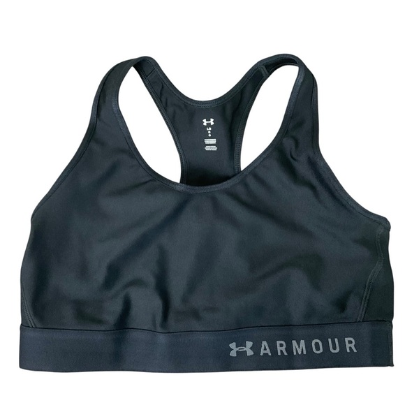 Under Armour Black Racerback Sports Bra Moisture-Wicking - Picture 1 of 6